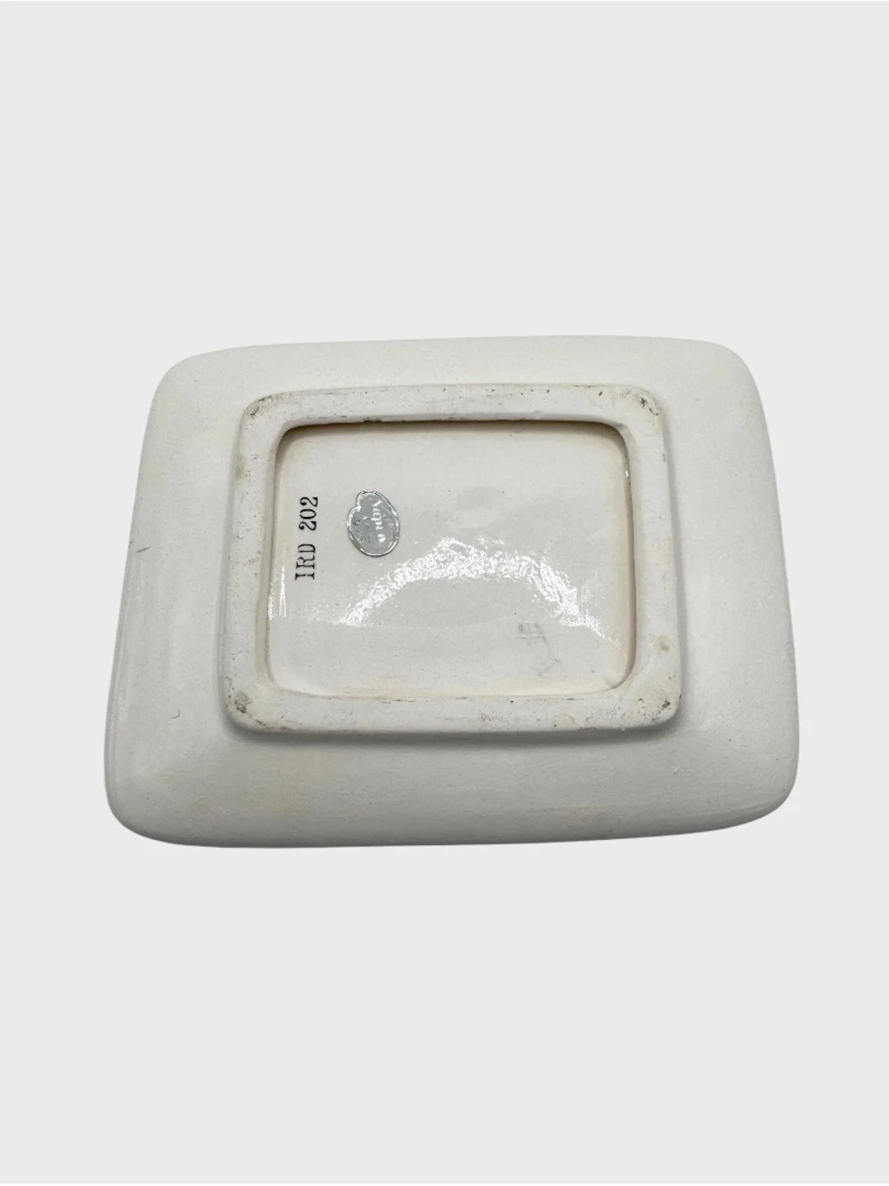 Vintage Small Napco Ceramic Cheese Plate with Colorful Geometric Cheese Motif